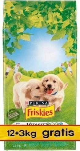 PURINA Friskies Junior z kurczakiem - sucha karma dla szczeniąt - 12+3 kg