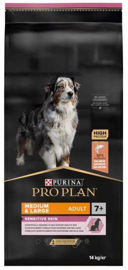 PURINA PRO PLAN Adult 7+ Medium/Large Sensitive Skin - sucha karma dla psa - 14 kg