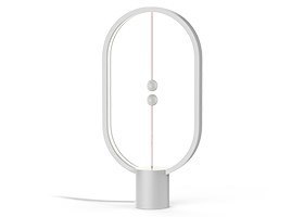 Lampa stołowa allocacoc Heng Balance Lamp Ellipse Plastic USB DH0040WT/HBLEUB (1,5m; Biały ciepły)