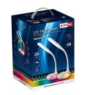 Nowoczesna lampka na biurko wielokolorowa RGB LED Activejet VENUS RGB biała z funkcją oświetlenia nocnego