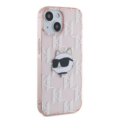 Karl Lagerfeld KLHCP14SHKLPCHP iPhone 14 / 15 / 13 6.1" różowy/pink hardcase IML Choupette Head & Monogram