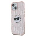 Karl Lagerfeld KLHCP15SHKLPCHP iPhone 15 / 14 / 13 6.1" różowy/pink hardcase IML Choupette Head & Monogram