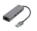 Adapter USB-A męski do LAN Gigabit męski + Hub USB 3.0 Gembird