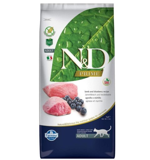 FARMINA N&D Prime Lamb & Blueberry Adult - sucha karma dla kota - 5kg