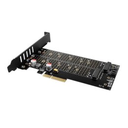 Adapter wewnętrzny Axagon PCIe x4 do M.2 PCI-Express + M.2 SATA + SATA z aktywnym chłodzeniem