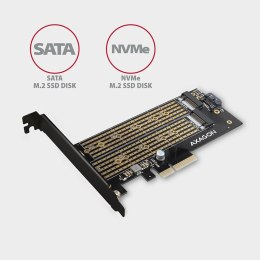 Adapter wewnętrzny Axagon PCIe x4 do M.2 PCI-Express + M.2 SATA + SATA