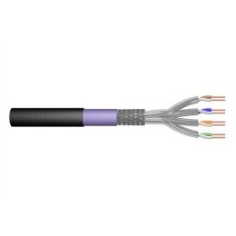 Kabel instalacyjny zewnętrzny suchy DIGITUS kat.7, S/FTP, AWG 23/1, PE/LSOH, 100m, czarny