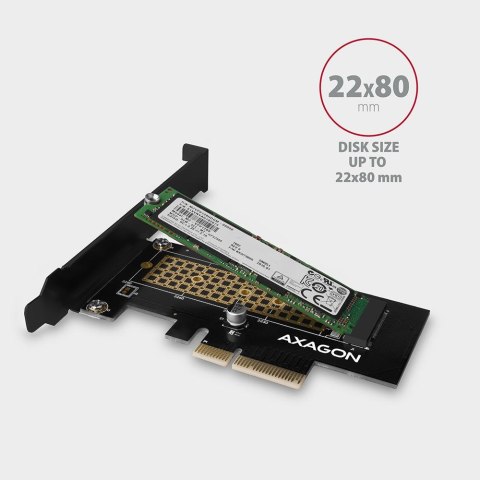 Adapter wewnętrzny Axagon PCIe x4 -> 1x SSD M.2 NVMe M-key slot do 80mm