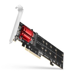 Adapter wewnętrzny Axagon PCEM2-ND PCIe x8 do 2x SSD M.2 NVMe M-key RAID do 110mm