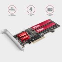 Adapter wewnętrzny Axagon PCEM2-ND PCIe x8 do 2x SSD M.2 NVMe M-key RAID do 110mm