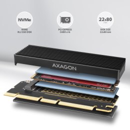 Adapter wewnętrzny Axagon PCEM2-XS PCIe x16 do 1x SSD M.2 NVMe M-key do 80mm