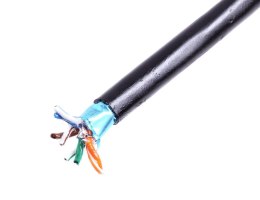 Kabel instalacyjny zewnętrzny żelowany DIGITUS kat.5e, F/UTP, AWG24/1, PE, 305m, czarny, szpula