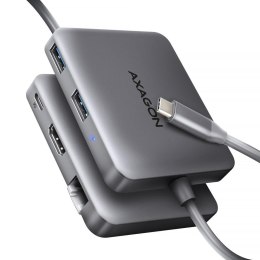 Wieloportowy HUB USB-C 3.2 Gen 1, HDMI, LAN, 2x USB-A, PD 100W Axagon HMC-5HL