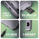 Wieloportowy HUB USB-C 3.2 Gen 2, NVMe/SATA M.2, HDMI i DisplayPort Axagon HMC-12GM2