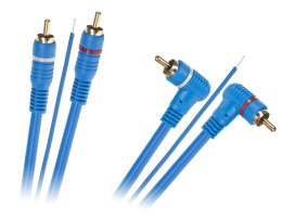 Kabel 2 x RCA - 2 x RCA + żyła 5m kątowo - prosty