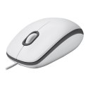 Logitech | Mysz | M100 | Przewodowa | USB-A | Biała