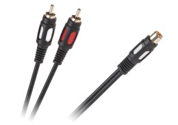 Kabel 1RCA gniazdo - 2 wtyki RCA 25cm