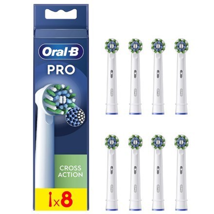 Oral-B | Replaceable toothbrush heads | EB50RX-8 Cross Action Pro | Heads | For adults | Number of brush heads included 8 | Whit