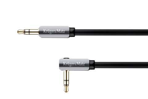 Kabel wtyk kątowy - wtyk prosty jack 3.5 stereo 1.0m Kruger&Matz