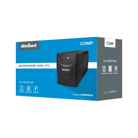 UPS REBEL model Micropower 1500 (offline, 1500 VA / 900 W, 230 V, 50 Hz)