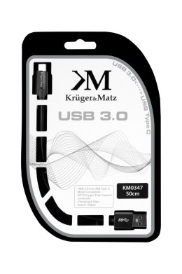 Kabel USB wtyk 3.0V - wtyk typu C 5 Gbps 0,5m Kruger&Matz