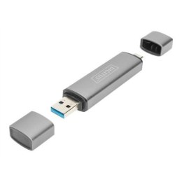 DIGITUS Podwójny czytnik kart Hub USB-C / USB 3.0, OTG | Digitus | Czytnik kart - USB 3.0/USB-C | DA-70886
