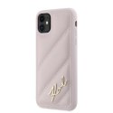 Karl Lagerfeld KLHCN61PQDSMGP iPhone 11 / Xr 6.1" różowy/pink hardcase Diagonal Quilted Script