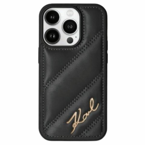 Karl Lagerfeld KLHCP13XPQDSMGK iPhone 13 Pro Max 6.7" czarny/black hardcase Diagonal Quilted Script