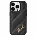 Karl Lagerfeld KLHCP14LPQDSMGK iPhone 14 Pro 6.1" czarny/black hardcase Diagonal Quilted Script