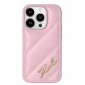 Karl Lagerfeld KLHCP15XPQDSMGP iPhone 15 Pro Max 6.7" różowy/pink hardcase Diagonal Quilted Script