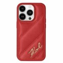 Karl Lagerfeld KLHCP15XPQDSMGR iPhone 15 Pro Max 6.7" czerwony/red hardcase Diagonal Quilted Script