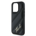 Karl Lagerfeld KLHCP15LPQDSMGK iPhone 15 Pro 6.1" czarny/black hardcase Diagonal Quilted Script