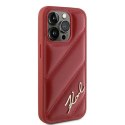 Karl Lagerfeld KLHCP15LPQDSMGR iPhone 15 Pro 6.1" czerwony/red hardcase Diagonal Quilted Script