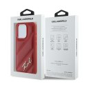 Karl Lagerfeld KLHCP15LPQDSMGR iPhone 15 Pro 6.1" czerwony/red hardcase Diagonal Quilted Script