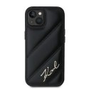 Karl Lagerfeld KLHCP15SPQDSMGK iPhone 15 / 14 / 13 6.1" czarny/black hardcase Diagonal Quilted Script