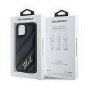 Karl Lagerfeld KLHCP15SPQDSMGK iPhone 15 / 14 / 13 6.1" czarny/black hardcase Diagonal Quilted Script