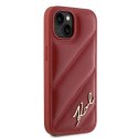 Karl Lagerfeld KLHCP15SPQDSMGR iPhone 15 / 14 / 13 6.1" czerwony/red hardcase Diagonal Quilted Script