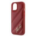 Karl Lagerfeld KLHCP15SPQDSMGR iPhone 15 / 14 / 13 6.1" czerwony/red hardcase Diagonal Quilted Script