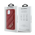 Karl Lagerfeld KLHCP15SPQDSMGR iPhone 15 / 14 / 13 6.1" czerwony/red hardcase Diagonal Quilted Script