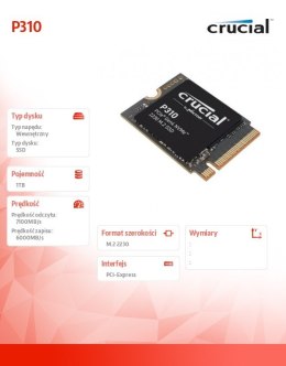 Dysk SSD P310 1TB M.2 NVMe 2230 PCIe 4.0 7100/6000