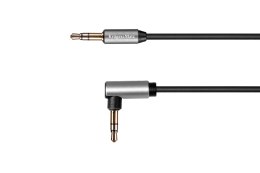 Kabel jack 3.5 kątowy - jack 3.5 prosty sprężynka 1.8m Kruger&Matz Basic