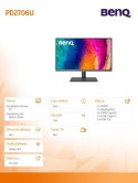 Monitor 27 cali PD2706U LED 4K 5ms/QHD/IPS/HDMI/DP/USB