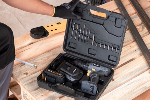 Akumulatorowa wiertarko-wkrętarka udarowa 20V 2A box