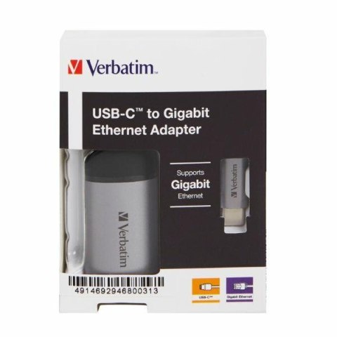 Verbatim Adapter USB-C - Eternet aluminium/aluminum 49146