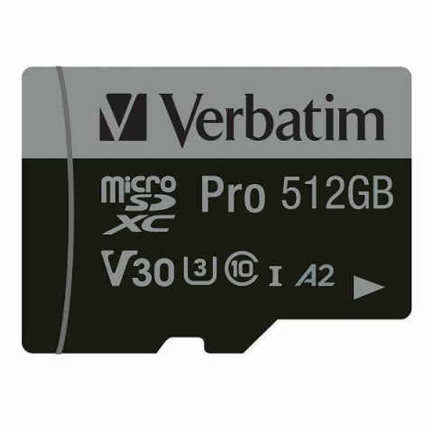 Verbatim Karta microSD 64GB + adapter Pro U3 czarny/black 47042