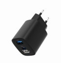 Ładowarka GaN 1xUSB-A 1xUSB-C LCD 30W PD QC3.0 czarna