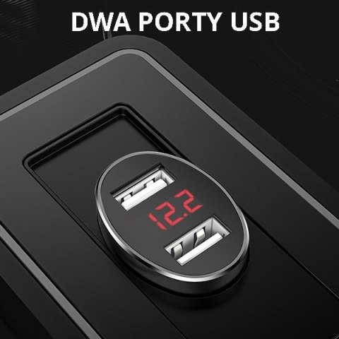 USAMS Ład. sam. 2xUSB C1 2,1A LED czarny/black CC45GC01 (US-CC045)