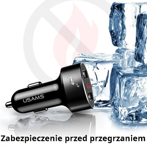 USAMS Ład. sam. 2xUSB C1 2,1A LED czarny/black CC45GC01 (US-CC045)