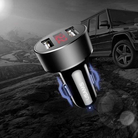 USAMS Ład. sam. 2xUSB C1 2,1A LED czarny/black CC45GC01 (US-CC045)