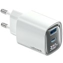 Ładowarka sieciowa 30W GaN LED USB+USB-C CC229 Fast Charging Biała